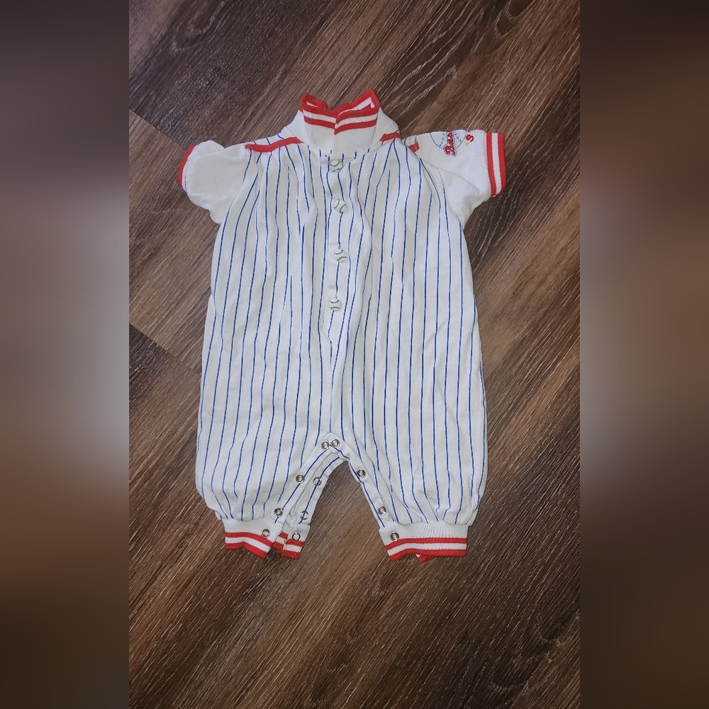 Little Me Red and White Striped Bodysuit